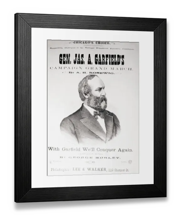 Framed Print : Printed Poster for Presidential Campaign Events for James Garfield Framed Print : Printed Poster for Presidential Campaign Events for James Garfield