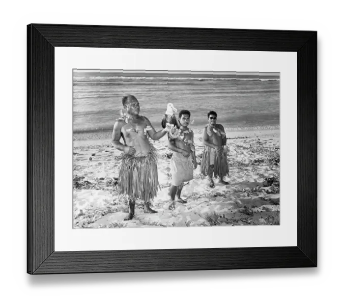 Framed Print : Native People Standing on Shoreline with Bird Framed Print : Native People Standing on Shoreline with Bird