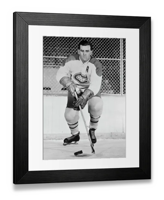 Framed Print : Maurice Richard Standing with Hockey Puck Framed Print : Maurice Richard Standing with Hockey Puck