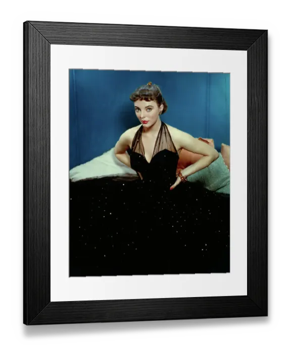 Framed Print : Actress Joan Collins Wearing Halter Top Dress with Rhinestones Framed Print : Actress Joan Collins Wearing Halter Top Dress with Rhinestones