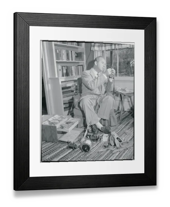 Framed Print : Broderick Crawford with Fishing Gear Framed Print : Broderick Crawford with Fishing Gear
