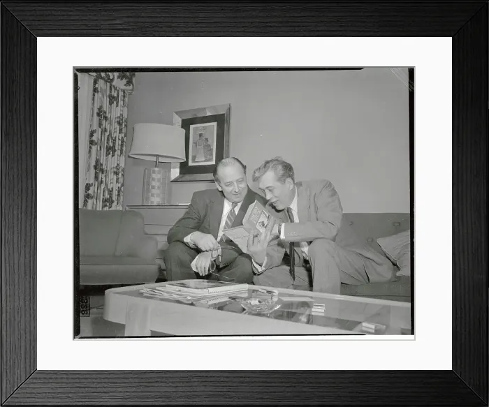 Framed Print : John Huston Reading Moby Dick with Unidentified Man