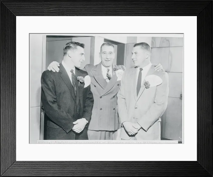 Framed Print : Ameche Standing with Coach And Tackle Framed Print : Ameche Standing with Coach And Tackle
