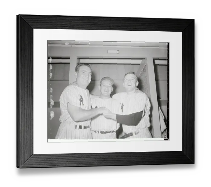 Framed Print : Baseball Players Smiling in Locker Room Framed Print : Baseball Players Smiling in Locker Room