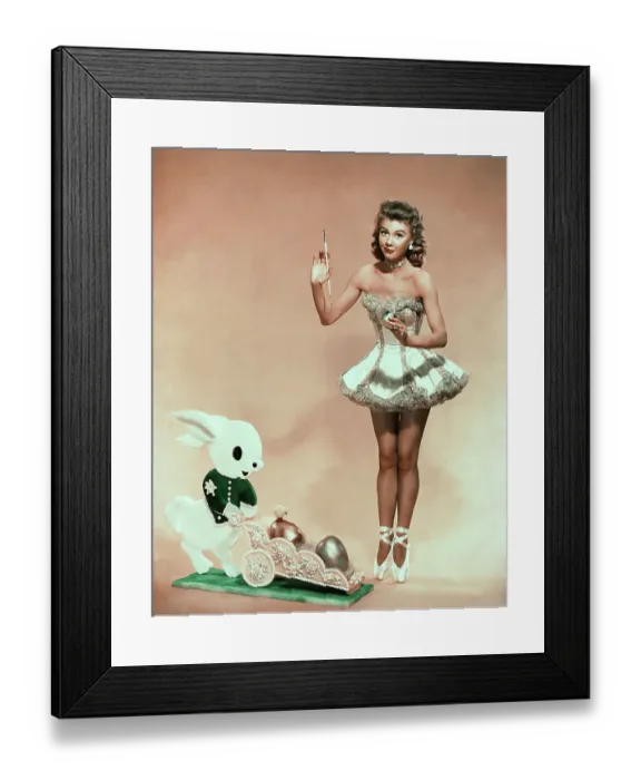 Framed Print : Vera Ellen Posing in Easter Scene Wearing Ballet Outfit Framed Print : Vera Ellen Posing in Easter Scene Wearing Ballet Outfit