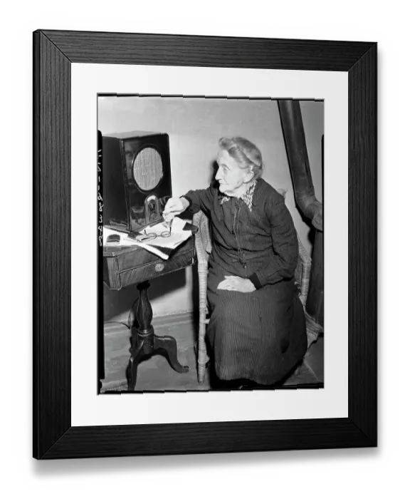 Framed Print : 104-Year-Old Woman Next to Radio Framed Print : 104-Year-Old Woman Next to Radio