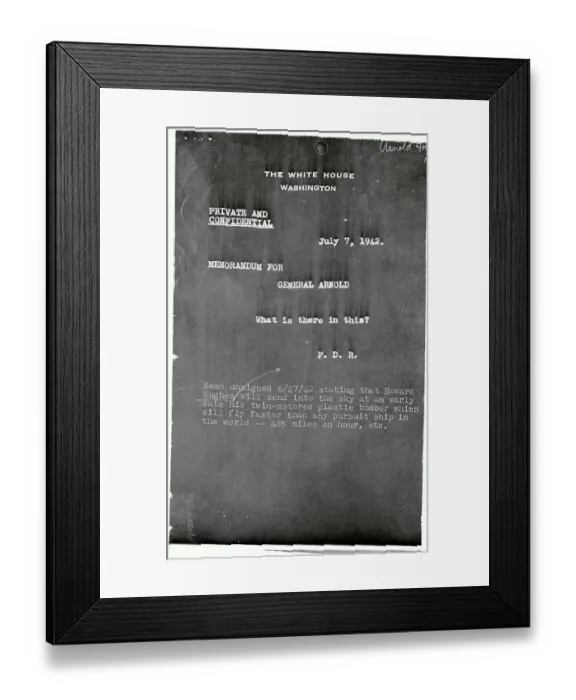 Framed Print : Letter Being Used as Evidence in Howard Hughes Hearing Framed Print : Letter Being Used as Evidence in Howard Hughes Hearing