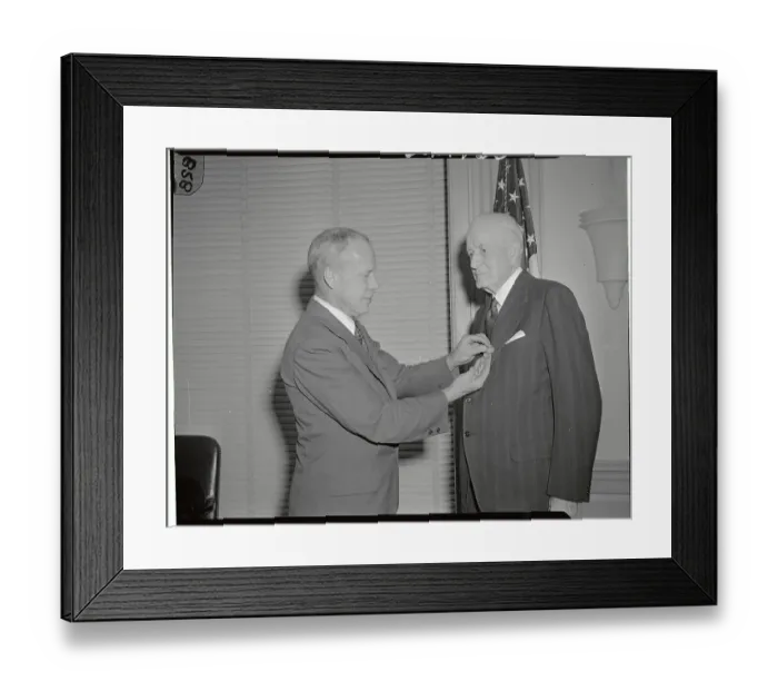 Framed Print : Thomas J. Watson Being Pinned Framed Print : Thomas J. Watson Being Pinned