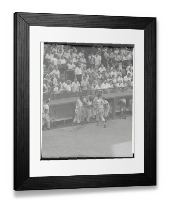 Framed Print : Joe Adcock Being Congratulated for his Homerun Framed Print : Joe Adcock Being Congratulated for his Homerun