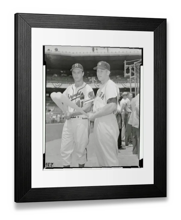 Framed Print : Mickey Mantle Talking to Ed Mathews Framed Print : Mickey Mantle Talking to Ed Mathews
