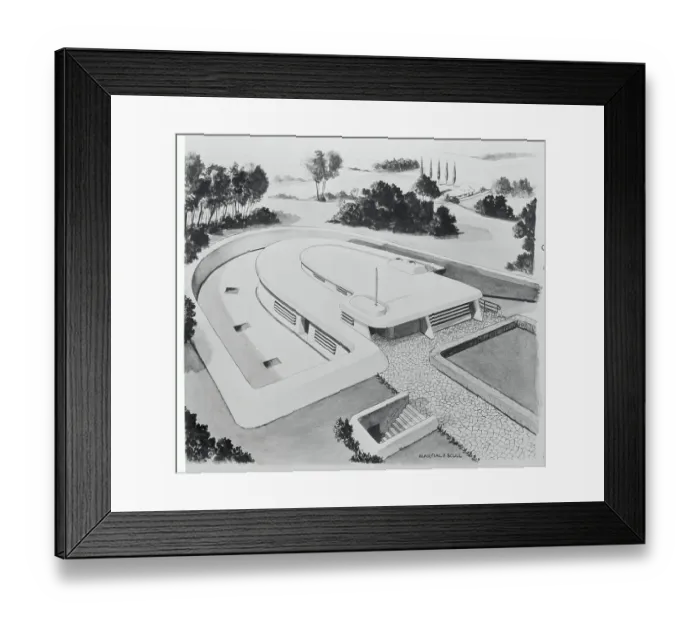 Framed Print : Drawing of a Futuristic House Framed Print : Drawing of a Futuristic House