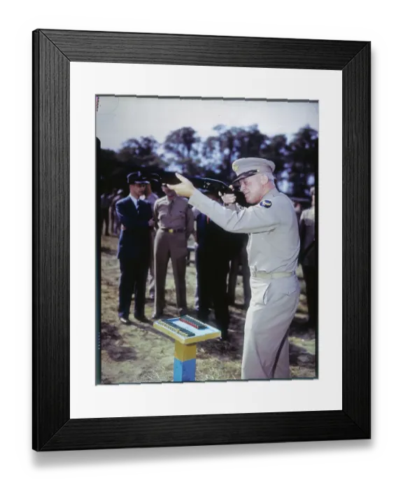 Framed Print : General Henry Arnold Holding a Shotgun