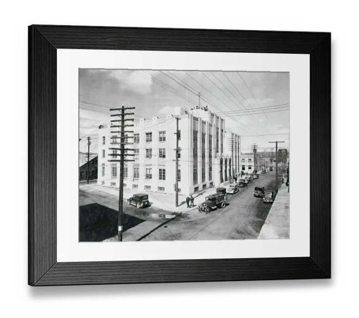 Framed Print : View of Buildings and Cars on Street in Fairbanks, Alaska Framed Print : View of Buildings and Cars on Street in Fairbanks, Alaska