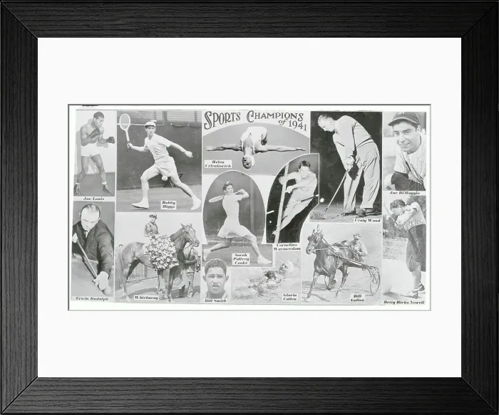 Framed Print : Depiction of Famous Sports Champions of Nineteen Forty One