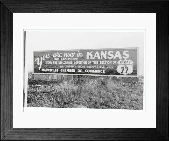 Framed Print : Large Welcome Sign to Kansas Framed Print : Large Welcome Sign to Kansas