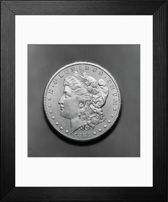 Framed Print : Close-Up View of 1882 Silver Dollar Framed Print : Close-Up View of 1882 Silver Dollar
