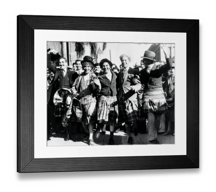 Framed Print : Marx Brothers & Sid Grauman In Kilts Framed Print : Marx Brothers & Sid Grauman In Kilts