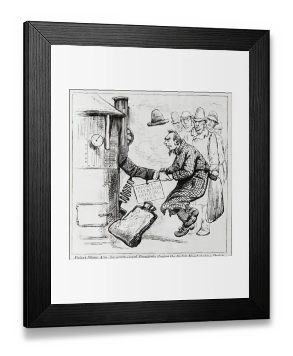 Framed Print : Woodcut, Patent Hand Shaker, 1885 Framed Print : Woodcut, Patent Hand Shaker, 1885