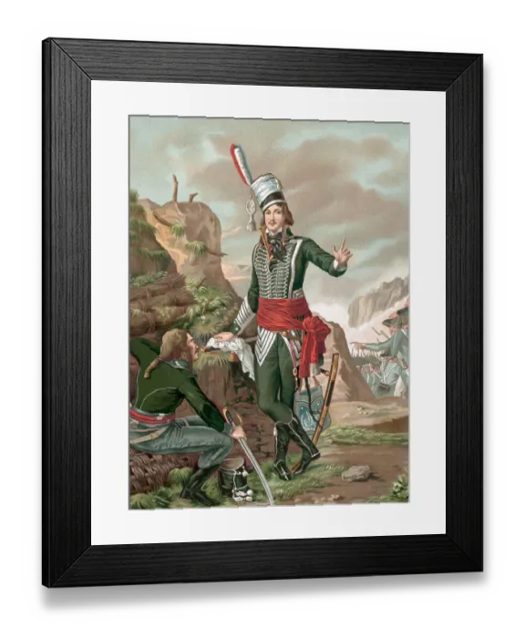 Framed Print : Lithograph, Marceau In French Uniform Framed Print : Lithograph, Marceau In French Uniform