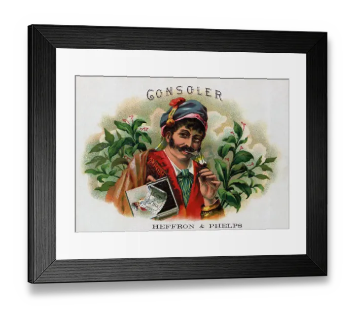 Framed Print : Cigar Box Label For Consoler Cigars Framed Print : Cigar Box Label For Consoler Cigars