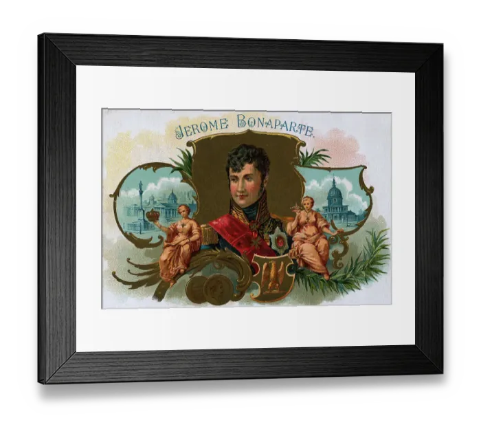 Framed Print : Cigar Box Label For Jerome Bonaparte Framed Print : Cigar Box Label For Jerome Bonaparte