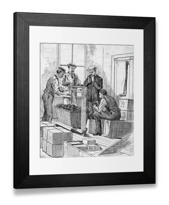 Framed Print : Men Examine Opium In The Opium Room