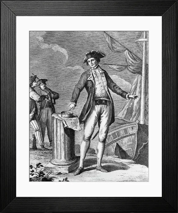 Framed Print : Engraving Of Captain James Cook Framed Print : Engraving Of Captain James Cook