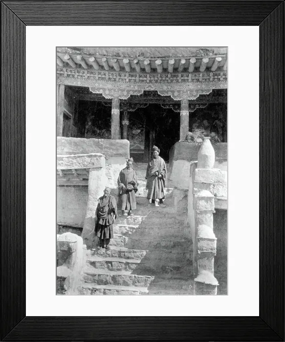 Framed Print : Ladakhi Monastery Entrance; Monks On Ste Framed Print : Ladakhi Monastery Entrance; Monks On Ste