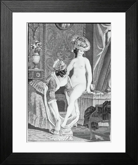 Framed Print : Maid Helping Lady Dress In Dressing Room Framed Print : Maid Helping Lady Dress In Dressing Room