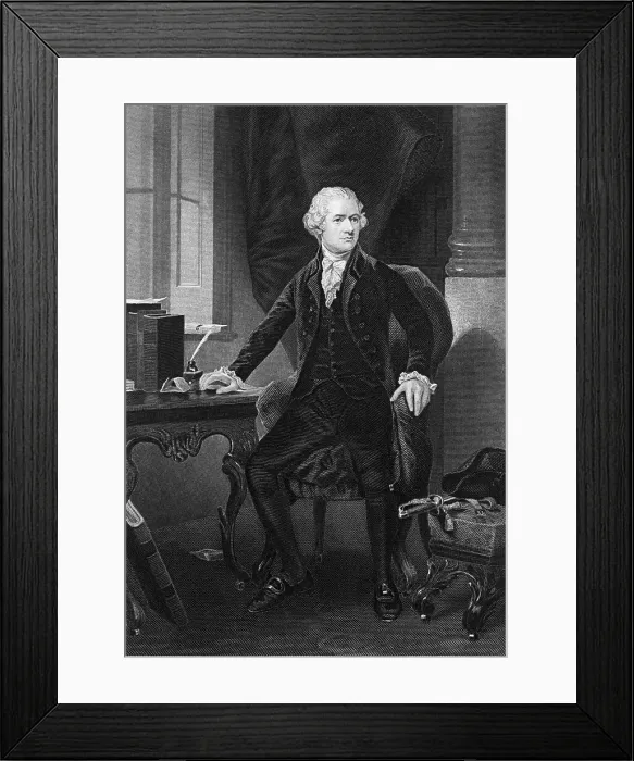 Framed Print : Engraving Of Seated Alexander Hamilton Framed Print : Engraving Of Seated Alexander Hamilton