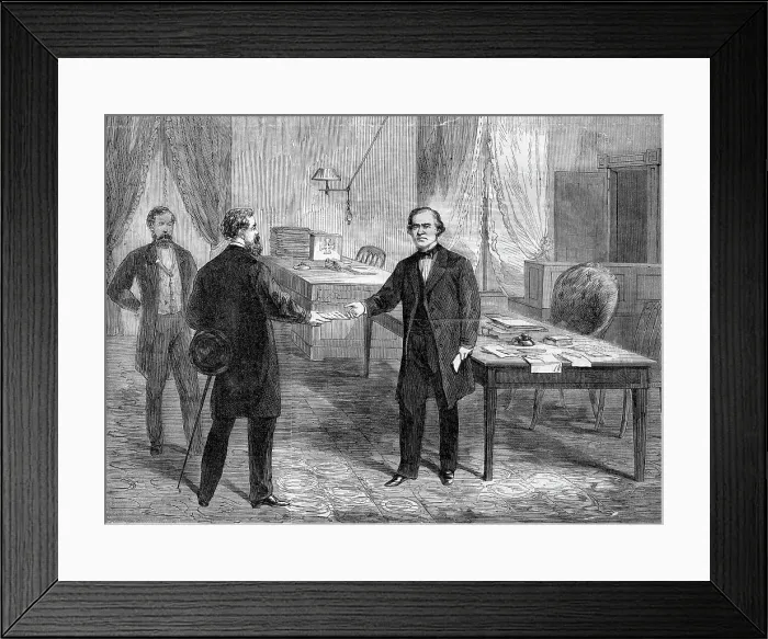 Framed Print : Woodcut Of Andrew Johnsons Impeachment Framed Print : Woodcut Of Andrew Johnsons Impeachment