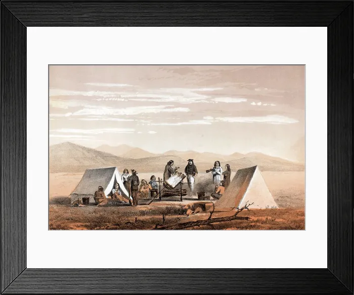 Framed Print : Pioneers Camping On Plains Framed Print : Pioneers Camping On Plains