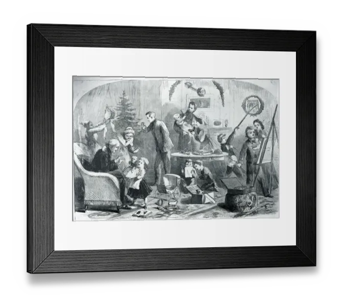 Framed Print : Family Opens Christmas Presents Framed Print : Family Opens Christmas Presents