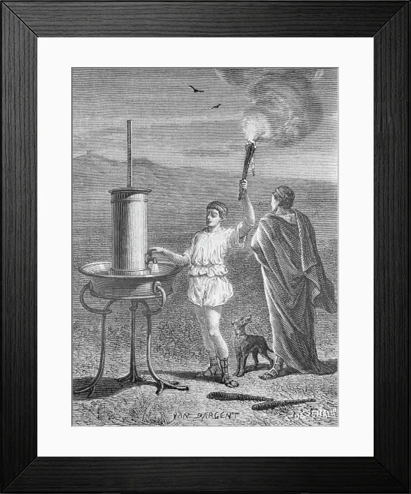 Framed Print : Aenes Inventing The Telegraphical Signal