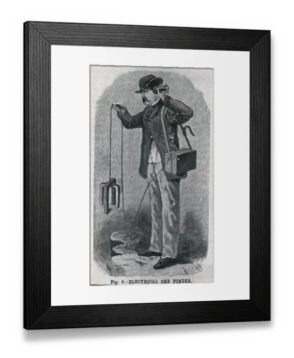 Framed Print : Electrical Ore Finder Ca. 1870 Framed Print : Electrical Ore Finder Ca. 1870