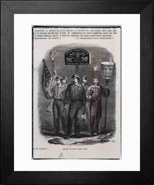 Framed Print : Election Parade For J. Bell & Everett Framed Print : Election Parade For J. Bell & Everett