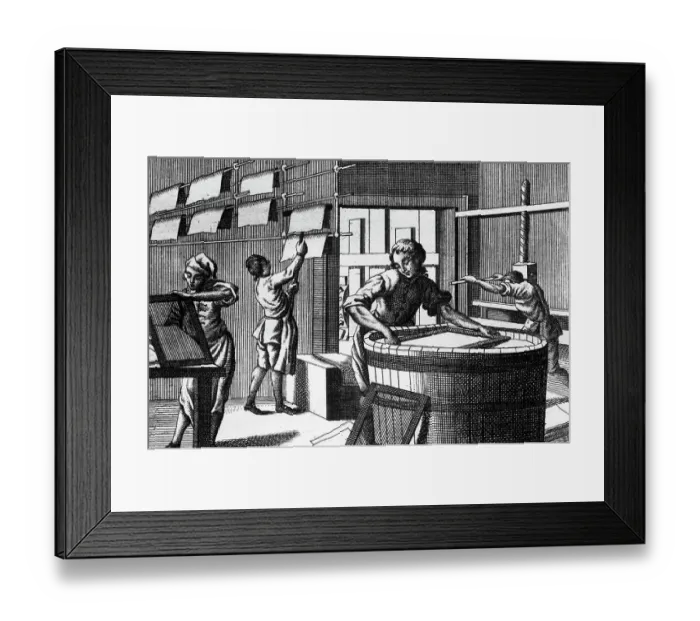 Framed Print : 18th-Century Engraving of The Papermaker Framed Print : 18th-Century Engraving of The Papermaker