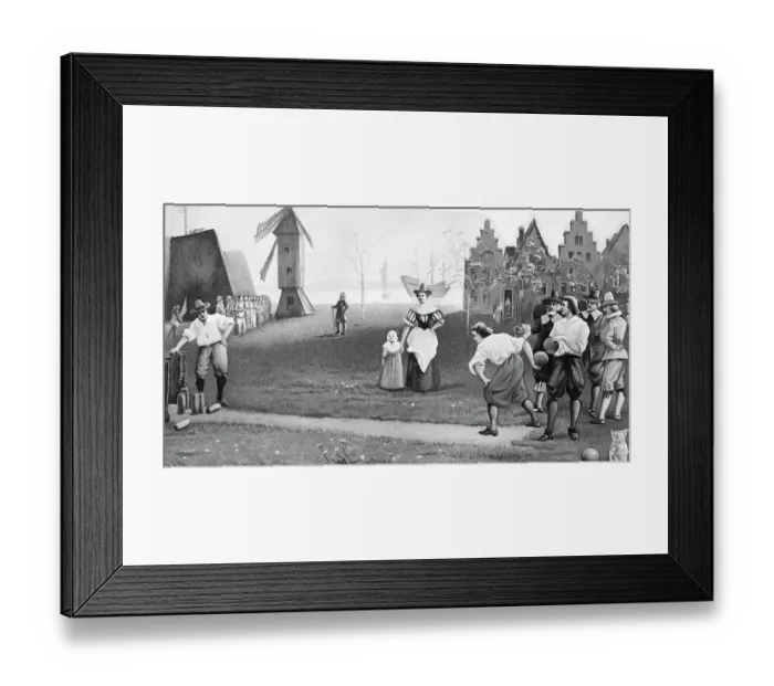 Framed Print : Lithograph Of Bowling At Bowling Green Framed Print : Lithograph Of Bowling At Bowling Green