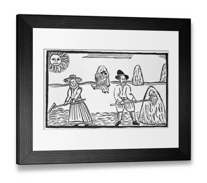 Framed Print : 17th-Century Woodcut of Couples During Harvest Framed Print : 17th-Century Woodcut of Couples During Harvest