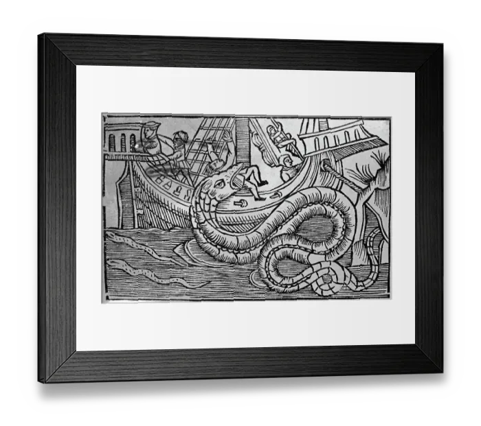 Framed Print : The Sea Of Darkness By Olaus Magnus Framed Print : The Sea Of Darkness By Olaus Magnus