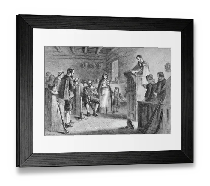 Framed Print : Public Worship At Plymouth Framed Print : Public Worship At Plymouth