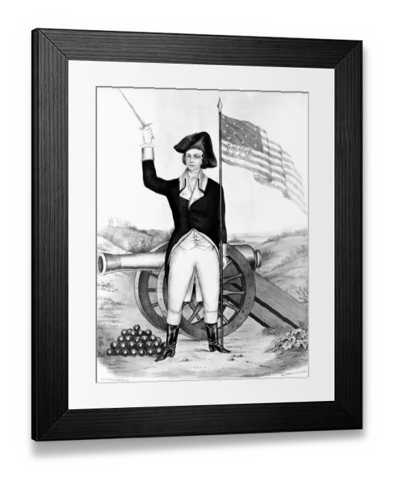 Framed Print : Young Continental Holding Sword;Canon, Fl Framed Print : Young Continental Holding Sword;Canon, Fl