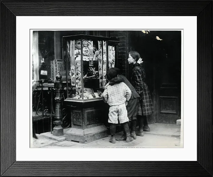 Framed Print : Children Looking At Christmas Cards Framed Print : Children Looking At Christmas Cards
