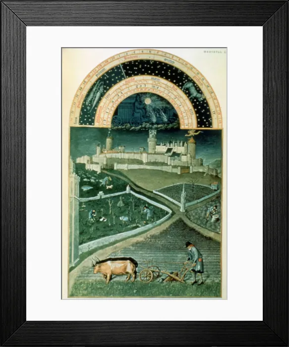 Framed Print : A Plowman in Front of Chateau de Lusignan Framed Print : A Plowman in Front of Chateau de Lusignan
