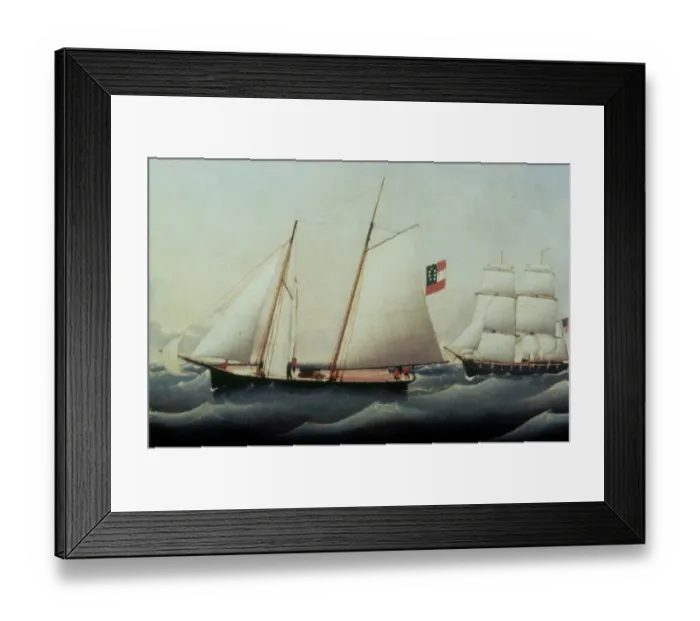 Framed Print : Painting of Civil War Sailing Ships Framed Print : Painting of Civil War Sailing Ships