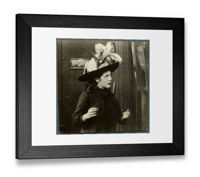 Framed Print : Mary Pickford in Hat With Feathers Framed Print : Mary Pickford in Hat With Feathers