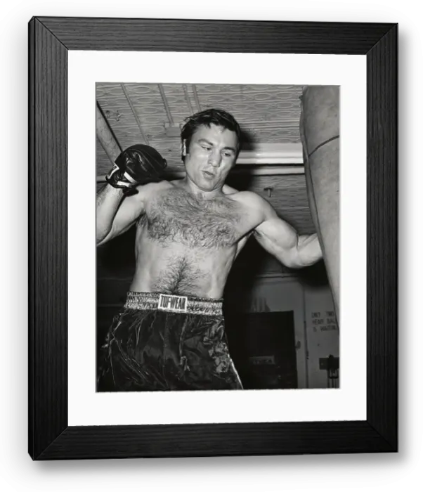 Framed Print : Boxer George Chuvalo Hitting Punching Bag Framed Print : Boxer George Chuvalo Hitting Punching Bag