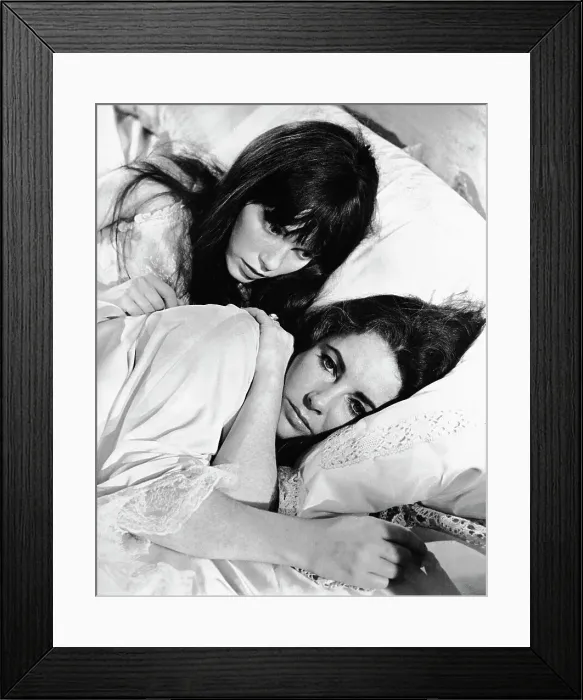 Framed Print : Liz Taylor, Mia Farrow In Movie Still Framed Print : Liz Taylor, Mia Farrow In Movie Still