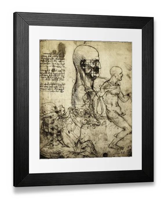 Framed Print : Study of a Man in Profile and Soldiers on Horseback by Leonardo da Vinci Framed Print : Study of a Man in Profile and Soldiers on Horseback by Leonardo da Vinci
