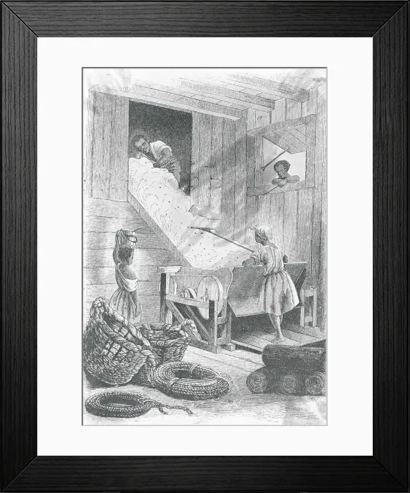 Framed Print : Slaves Working in Cellar Framed Print : Slaves Working in Cellar
